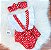Jardineira Body Romper Bebe Minnie Vermelho - Imagem 2