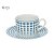 Conjunto de  6 Xicaras Porcelana Chá com Pires Blue Dots  200ml Bon Gourmet - Imagem 2