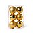 Bolas de Natal Fosca e Brilhante Ouro 8cm 6Pçs Cromus - Imagem 1