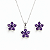 CONJUNTO PRATA 925 FLOR LILÁS - Imagem 1