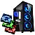 Gabinete Gamer Racer X, Lateral Acrílico, Preto, Case GX 505 + 3 COOLER CASE FAN MARVO SCORPION 120mm LED FN-10 Azul, Verde e Vermelho - Imagem 1