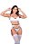 Conjunto sensual com cinta liga e meia em tule - Imagem 5