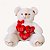 Urso Três Corações M Branco Baby un/1 - Imagem 1