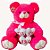 Urso Três Corações M Pink Baby un/1 - Imagem 1
