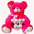 Urso Três Corações P Pink Baby un/1 - Imagem 1