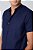 Camisa de Manga Curta GOLA PADRE SLIM LINHO FLAMÊ AZUL MARINHO - Imagem 1