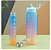 Kit com 2 Garrafas de Água 900ml 300ml Com Canudo Squeeze Garrafão De Agua Colorida Fitness - Imagem 1