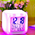 Relógio Cubo Digital Led Colorido Alarme Despertador De Cabeceira - Imagem 2