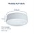 Plafon Redondo De Aluminio Branco 25cm - Imagem 3