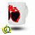 Caneca Branca Tarja Mágica Coração Preto Vermelho - 325 ml - Imagem 2