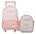 Mochila Carrinho E Lancheira Alças Lilica Ripilica Bb Creche Cor Branco - Imagem 7
