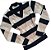 Blusa de inverno tricot gola V tricolor - Imagem 3