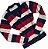 Blusa de inverno tricot gola V tricolor - Imagem 4