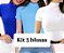 Kit de 3 blusas de manga gola alta canelado premium - Imagem 1