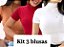 Kit de 3 blusas de manga gola alta canelado premium - Imagem 4