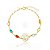 Pulseira de flor com pedras coloridas folheado em ouro 18k - Imagem 1