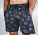 Shorts Tactel Estampado Masculino Adulto 2 Bolsos Preto Folhas - Imagem 1