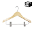 kit 100 Cabides De Madeira Marfim com presilha Infantil - Imagem 1