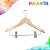 kit 100 Cabides De Madeira Marfim com presilha Infantil - Imagem 3