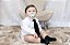Body Camisa Branco com Gravata Preta - Personalizado sob Encomenda - Imagem 2