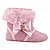 BOTA MENINA - CAMURÇA ROSA - DETALHE EM LAÇO CETIM - LINHA BABY - Imagem 4
