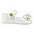 SAPATILHA FEMININA SOCIAL - BRANCA - VERNIZ C/ PEROLAS E STRASS - LINHA BABY - Imagem 4