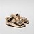 SAPATILHA SOFISTICADA - DOURADA - 3 FLORES DUPLAS - MATERIAL LAMINADO - LINHA BABY - Imagem 1