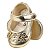 SAPATILHA SOFISTICADA - DOURADA - 3 FLORES DUPLAS - MATERIAL LAMINADO - LINHA BABY - Imagem 3