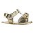 SANDALIA FEMININA MARIA - ENFEITE DE 3 ROSAS - COR OURO LIGHT - LINHA BABY - Imagem 4