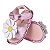 SANDALIA FEMININA MARGARIDA - ENFEITE DE 3 ROSAS - COR ROSA METALIZADA - LINHA BABY - Imagem 3