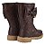 BOTA MENINA WONDER - COR CAFÉ MATELASSÊ - APLICAÇÃO LAÇO - LINHA KIDS - Imagem 4