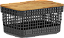 Cesto Organizador Grid 2,5 Litros Tampa Bambu Preto - Imagem 1