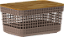 Cesto Organizador Grid 2,5 Litros Tampa Bambu Marrom Amêndoa - Imagem 1