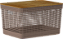 Cesto Organizador Grid 8 Litros Tampa Bambu Marrom Amêndoa - Imagem 1