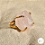 Anel Quartzo Rosa Bruto - Solitário Dourado - Amor Próprio e Cura - Imagem 2
