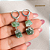 Brinco Argola Quartzo Verde Bruto Duplo Prateado— 2 Cristais Fecho Click - Imagem 3