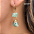 Brinco Argola Quartzo Verde Bruto Duplo Dourado— 2 Cristais Fecho Click - Imagem 2