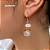 Brinco Argola Quartzo Rosa Duplo Dourado- 2 Cristais com Fecho Click - Imagem 2