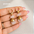 Brinco Argola Quartzo Rosa Duplo Dourado- 2 Cristais com Fecho Click - Imagem 3