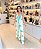 Vestido Reto Seda Indiano  - Branco com detalhes Azul - Imagem 1