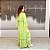 Vestido Boho Chic Indiano Manga Longa - Longo cor Verde - Imagem 2