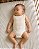Body Bebê sem mangas – Creme 100% algodão - Imagem 2
