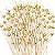 25 Palitos Bambu Bola Dourada Luxo Para Petiscos Mesa Festa - Imagem 1
