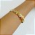 Pulseira bracelete liso com detalhes 19cm de diâmetro com banho de ouro 18k - Imagem 4