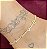 Pulseira ou Tornozeleira Love Cravejada com Zircônias Cristal com Banho de Ouro 18k - Imagem 5