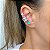 Piercing Fake (de Encaixe) Cravejado com Zircônias em Tons Pastel em PRATA 925 com Banho de Ródio Branco (Unitário) - Imagem 2