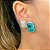 Brinco ear cuff dubai cravejado com zircônias na cor cristal e fusion (nas cores verde esmeralda ou turmalina azul) com banho de ródio branco - Imagem 3