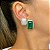 Brinco ear cuff dubai cravejado com zircônias na cor cristal e fusion (nas cores verde esmeralda ou turmalina azul) com banho de ródio branco - Imagem 2