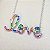 Colar LOVE Cravejado com Zircônias Coloridas em PRATA 925 com Banho de Ródio Branco - Imagem 2
