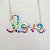 Colar LOVE Cravejado com Zircônias Coloridas em PRATA 925 com Banho de Ródio Branco - Imagem 9